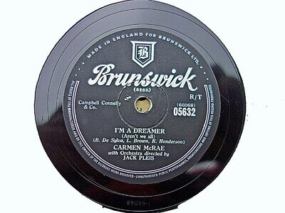 CARMEN McRAE - I'm A Dreamer / Star Eyes 78 rpm disc (A++)