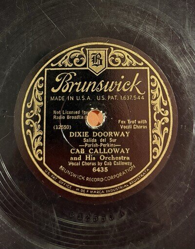 Brunswick 6435 - 78rpm Record - Cab Calloway (Dixie Doorway / Wah-Dee-Dah)
