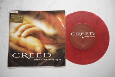 CREED WITH ARMS WIDE OPEN WIND UP EPIC RECORDS UK 7" RED VINYL SINGLE in SLEEVE