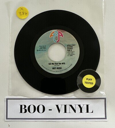 Hot Bush - Tell Me That You Will ~ 7” Funk Soul Disco Vinyl Record VG+ Condition