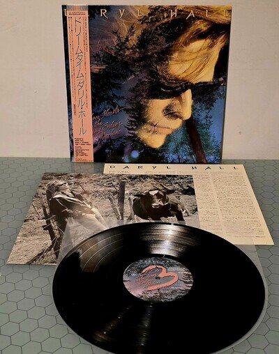 DARYL HALL Three Hearts In The Happy Ending Machine JAPAN Vinyl LP & Inserts OBI