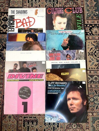 80s Pop Vinyl Bundle LP Records Michael Jackson Culture Club Cliff Richard