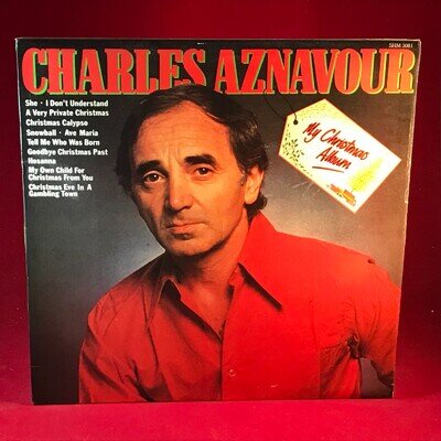 CHARLES AZNAVOUR My Christmas Album 1981 UK Vinyl LP private Calypso Ava Maria #