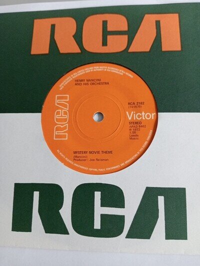 Henry Mancini - Mystery Movie Theme (RCA 2182) EX Vinyl Record 7"