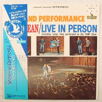 JAN & DEAN - COMMAND PERFORMANCE/LIVE IN PERSON - 1982 JAPAN VINYL LP - EX/VG+