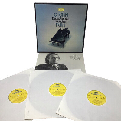 Chopin Etudes Preludes Polonaises By Pollini Deutsche Grammophon 3LP Vinyl Box