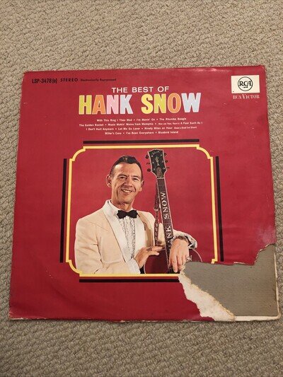 Hank Snow - The Best Of Hank Snow LP Vinyl Record RCA Victor LS-3478