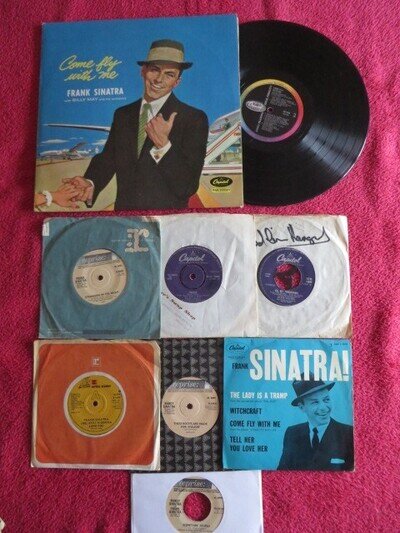 FRANK & NANCY SINATRA - LP & SINGLES BUNDLE - COME FLY WITH ME, THESE BOOTS...