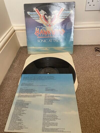 HAWKWIND...SONIC ATTACK.. RARE UK ISSUE ALBUM + INSERT .RCALP 6004