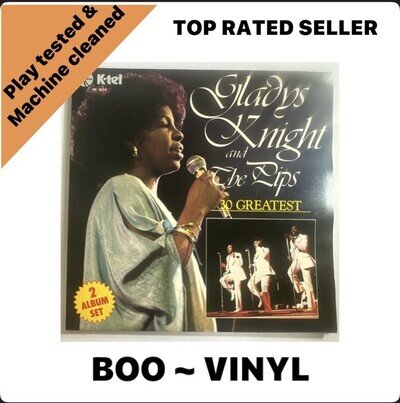 Gladys Knight and The Pips - 30 Greatest - Double Vinyl Record LP EX / EX Con