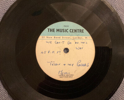 TEDDY & THE PANDAS - WE CAN’T GO ON rare UK 1966 UNRELEASED ACETATE / PSYCH BEAT