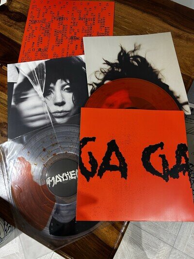 Lady Gaga - Mayhem Liquid Filled Vinyl LP Orange And Black Bad World records New