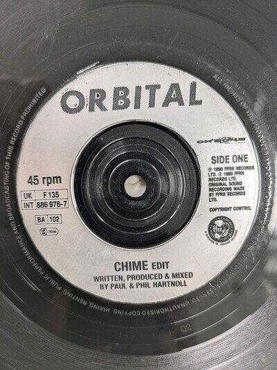 Orbital Chime Deeper Original 1990 7" Single Vinyl Release F135