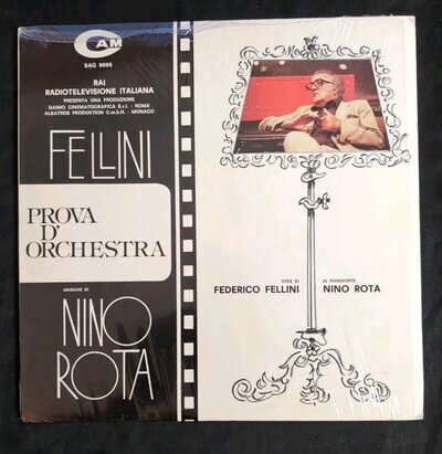 Fellini/Nino Rota: LP-Orchestra Rehearsal Soundtrack In Shrink NM Vinyl P567