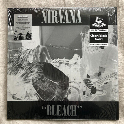 nirvana - bleach live 1990 - newbury comics clear black vinyl rare double LP EX