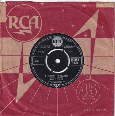 50s 60s Pop NEIL SEDAKA stairway to heaven 1960 UK 7" Vinyl 45 N Mint