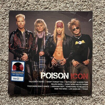 Poison - ICON -LP 2023 Universal Red & Black Vinyl NEW Unsealed