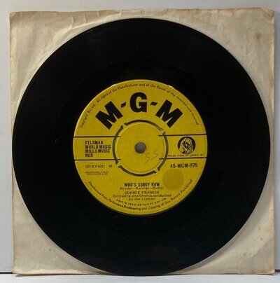 Connie Francis Who’s Sorry Now 1957 MGM 45