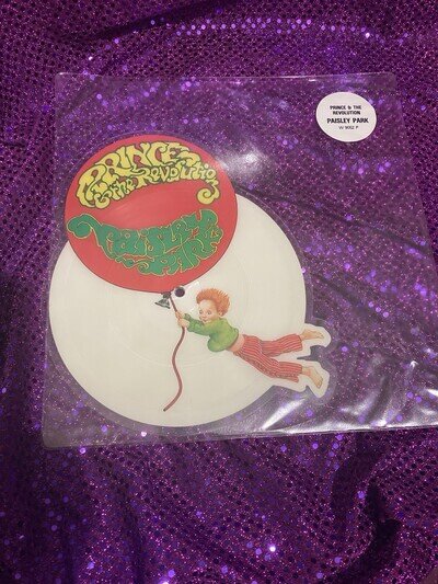 ORIGINAL 1985 PRINCE PAISLEY PARK PICTURE DISC 7" VINYL White! No Tea stain!