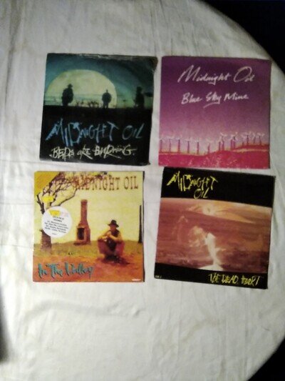 MIDNIGHT OIL 4 X7 INCH VINYL SINGLES 1980/90s CBS/COLUMBIA PICTURE SLEEVES ALL