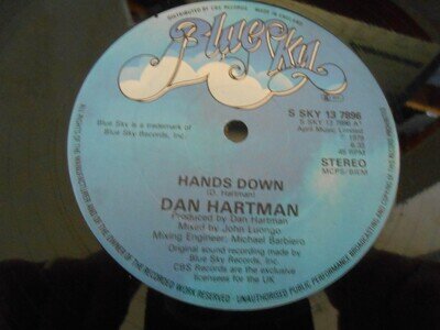 Dan Hartman - "Hands Down / Hands Down Hands Up" - Blue Sky 12" Single