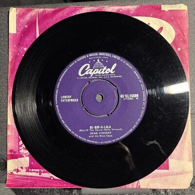 Be-Bop-A-Lula by Gene Vincent Vinyl 7”Record Capitol 45-CL 14599 1956