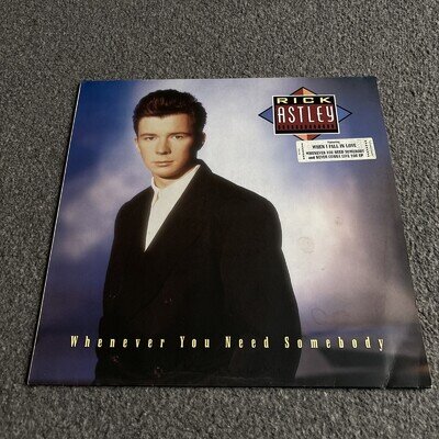 Rick Astley Whenever You Need Somebody Vinyl LP 1987 VG+