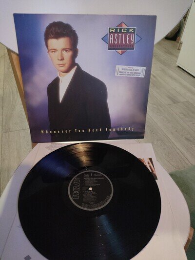 Rick Astley Wheenever You Need Somebody Vinyl LP12" PL71529 Rare 1987 Poster