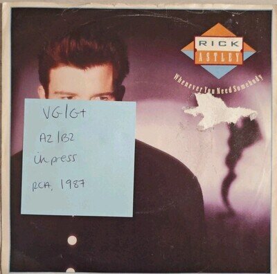 Rick Astley Whenever You Need Somebody Vinyl Record VG/G+ PB41567 1987