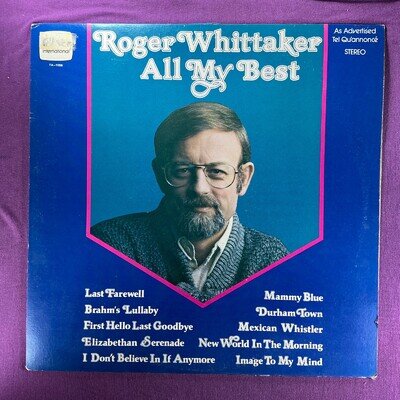 Roger Whittaker All my Best 12" Vinyl LP Tee Vee Records 1976