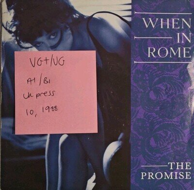 When In Rome The Promise Vinyl Record VG+/VG TEN244 1988