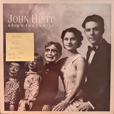 John Hiatt Bring The Family Vinyl Record VG+/VG FIEND100 1987