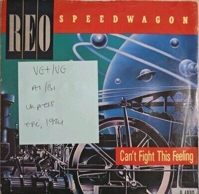 REO Speedwagon Can't Fight This Feeling Vinyl Record VG+/VG A 4880 1984