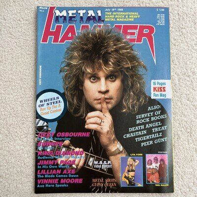 Metal Hammer Magazine 18/7/88 Feat Kiss, Ozzy, 16 Page Kiss Fan Mag No Poster VG