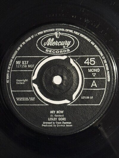 Lesley Gore Hey Now Mercury 7” 45rpm VG/VG+