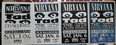 NIRVANA '90 Complete Set of Posters Justin Hampton 2nd Ed Includes Color Variant