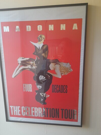 Madonna Celebration Tour A2 Red Lithograph. Official 2023. Like NEW. Framed