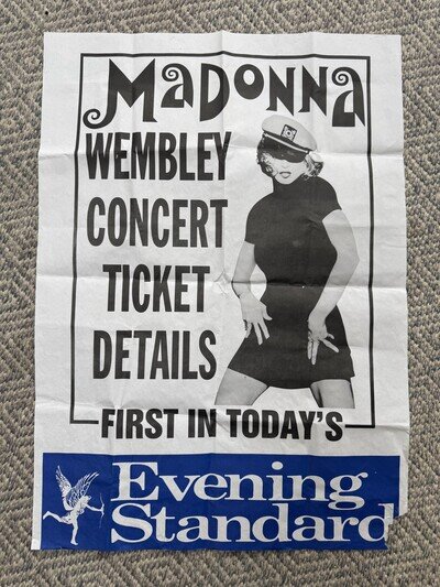 Madonna Girlie Show Evening Standard Promo Poster 25’ X 17.5’