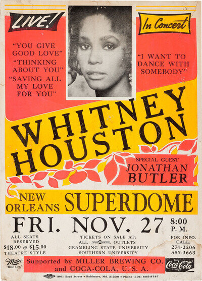 Whitney Houston New Orleans 16" x 12" Photo Repro Concert Poster