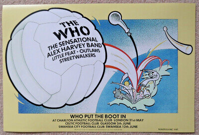 THE WHO POSTER 1976 @ THE VALLEY 18X12 REPRODUCTION WHO PUT THE BOOT IN