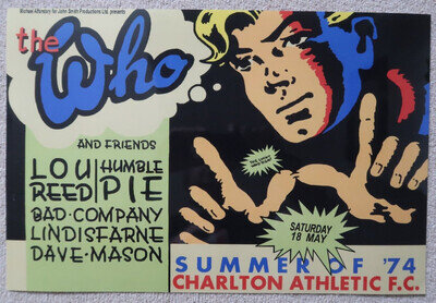 THE WHO POSTER 1974 @ THE VALLEY 18X12 REPRODUCTION SUMMER OF 74