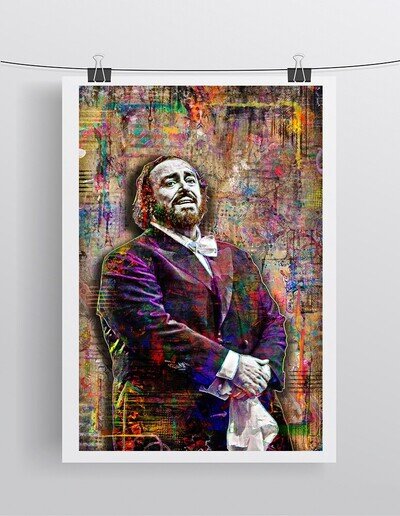 Luciano Pavarotti 24x36in Poster 2 Luciano Pavarotti Opera Tribute Free Shipping