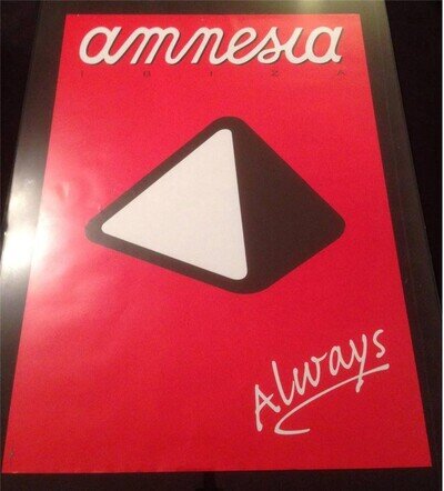 AMNESIA ALWAYS GENERIC RED POSTER @ AMNESIA IBIZA CLUB POSTERS - TECHNO MUSIC DJ