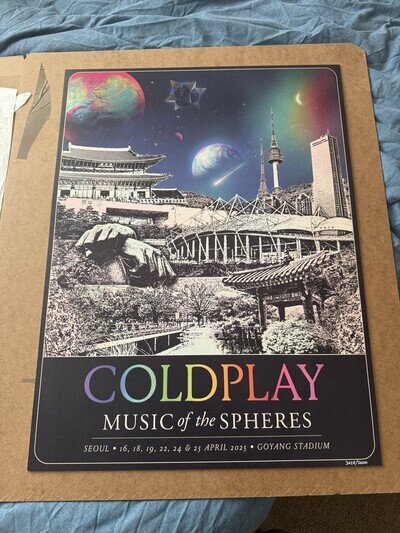L/E Coldplay Official 'Seoul' Poster 2025 Music of the Spheres Tour 3428/3600