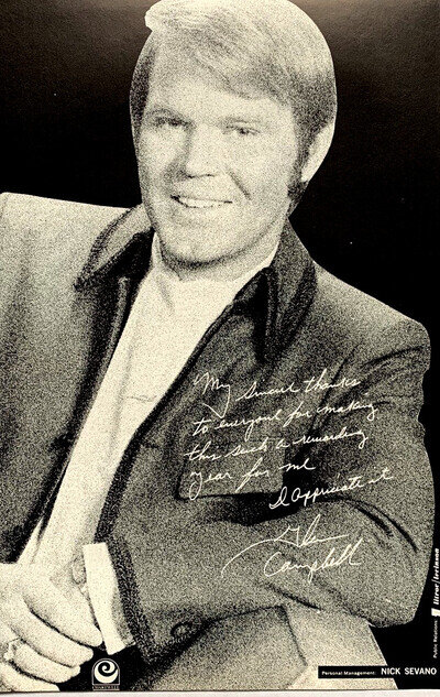GLEN CAMPBELL 1969 vintage POSTER ADVERT