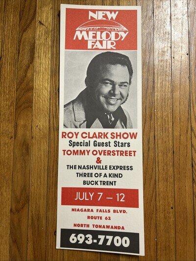 Vintage 1975 Roy Clark Melody Fair Concert Poster