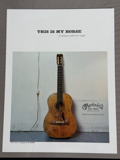2003 Limited Edition Willie Nelson “Trigger” Martin Guitar Poster “Frame Ready”