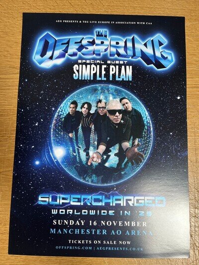 The Offspring AO Arena Manchester 16 Nov 2025 Promo A3 Poster