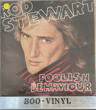 ROD STEWART~FOOLISH BEHAVIOUR~LP VINYL RECORD + LARGE POSTER EX / VG+
