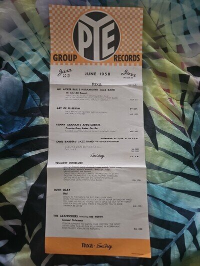 pye Records Jazz Record Release Poster Jine 1958